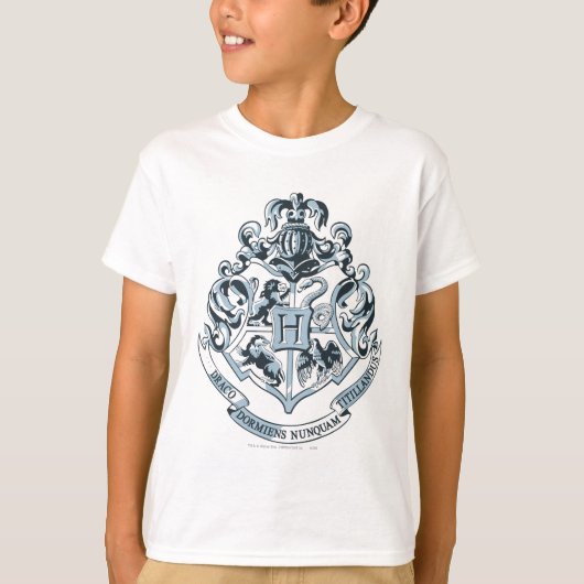 ハリー・ポッターシリーズ| Hogwartsの頂上-青 Tシャツ (正面)
