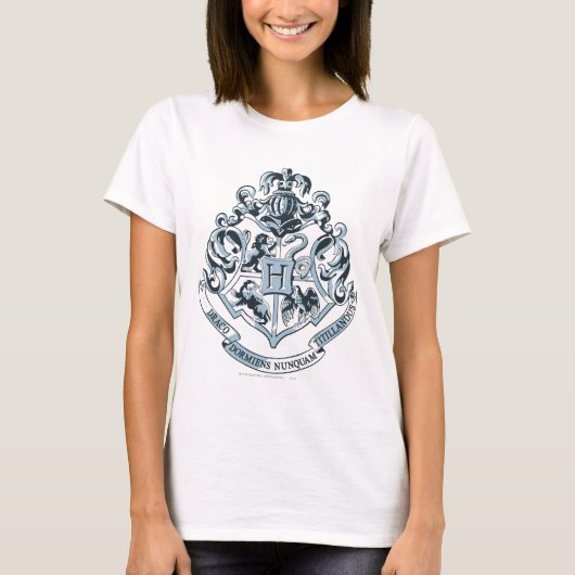 ハリー・ポッターシリーズ| Hogwartsの頂上-青 Tシャツ (正面)