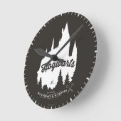 ハリー・ポッターシリーズ| HOGWARTS™の城のタイポグラフィ ラウンド壁時計 (傾斜)