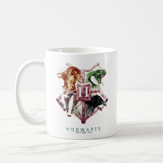 ハリー・ポッターシリーズ| HOGWARTS™の頂上の水彩画 コーヒーマグカップ (左)