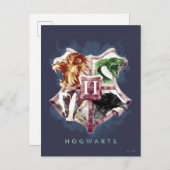 ハリー・ポッターシリーズ| HOGWARTS™の頂上の水彩画 ポストカード (正面/裏面)