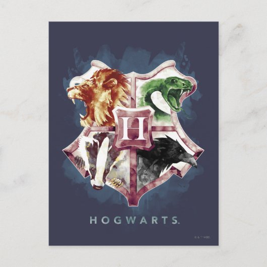 ハリー・ポッターシリーズ| HOGWARTS™の頂上の水彩画 ポストカード (正面)