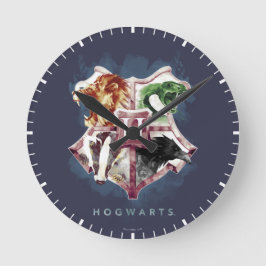 ハリー・ポッターシリーズ| HOGWARTS™の頂上の水彩画 ラウンド壁時計
