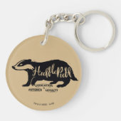 ハリー・ポッターシリーズ| HUFFLEPUFF™のシルエットのタイポグラフィ キーホルダー (裏面)