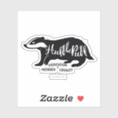 ハリー・ポッターシリーズ| HUFFLEPUFF™のシルエットのタイポグラフィ シール (シート)