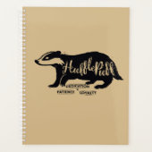 ハリー・ポッターシリーズ| HUFFLEPUFF™のシルエットのタイポグラフィ プランナー手帳 (正面)