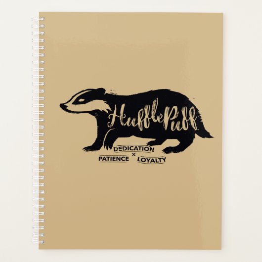 ハリー・ポッターシリーズ| HUFFLEPUFF™のシルエットのタイポグラフィ プランナー手帳 (正面)
