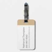 ハリー・ポッターシリーズ| HUFFLEPUFF™のシルエットのタイポグラフィ ラゲッジタグ (裏面縦)