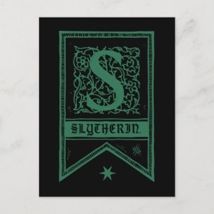 ハリー・ポッターシリーズ  Slytherinのモノグラムの旗 ポストカード