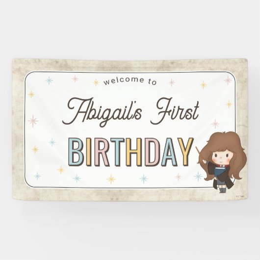 ハリー・ポッター かわいいハーメイオンワザード誕生日 横断幕 (横)