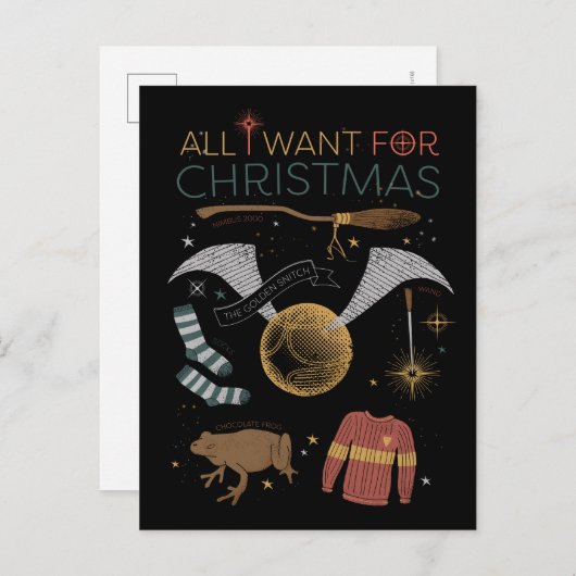 ハリー・ポッター™ クリスマスに欲しいものはこれ シーズンポストカード (正面/裏面)