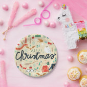 ハリー・ポッター |クリスマスアイコン付きハッピークリスマス ペーパープレート (パーティー)