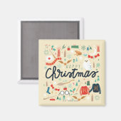 ハリー・ポッター |クリスマスアイコン付きハッピークリスマス マグネット (正面/裏面)