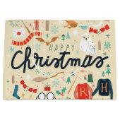 ハリー・ポッター |クリスマスアイコン付きハッピークリスマス ラージペーパーバッグ (正面)