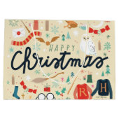 ハリー・ポッター |クリスマスアイコン付きハッピークリスマス ラージペーパーバッグ (裏面)