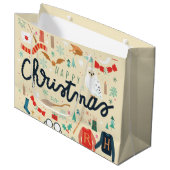 ハリー・ポッター |クリスマスアイコン付きハッピークリスマス ラージペーパーバッグ (正面アングル)