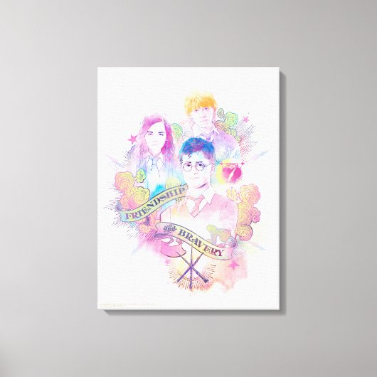 ハリー・ポッター・スペル |ハリー、ハーマイオニー、ロン・ウォーター キャンバスプリント (正面)