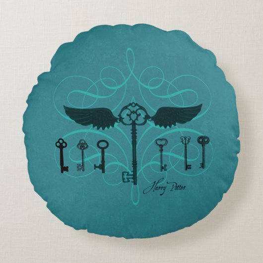 ハリー・ポッター・スペル |飛んでいる鍵 ラウンドクッション (正面)