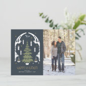 ハリー・ポッター™ ツリー - ハッピーホリデー - フォト シーズンカード (スタンド正面)