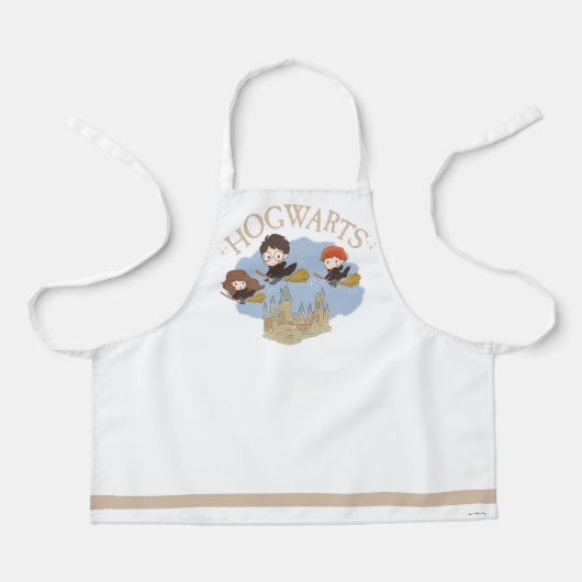 ハリー・ポッター™、ハーマイオニー、ロンがホグワーツを飛ぶ™ エプロン (正面)