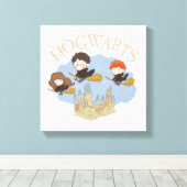 ハリー・ポッター™、ハーマイオニー、ロンがホグワーツを飛ぶ™ キャンバスプリント (インサイチュ (ウッドフロア))