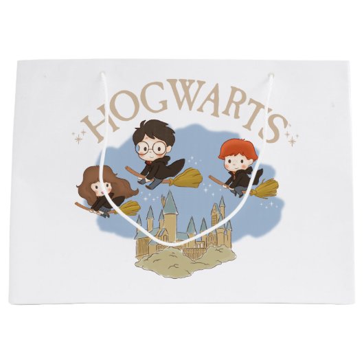 ハリー・ポッター™、ハーマイオニー、ロンがホグワーツを飛ぶ™ ラージペーパーバッグ (正面)