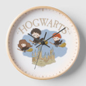 ハリー・ポッター™、ハーマイオニー、ロンがホグワーツを飛ぶ™ 壁時計 (正面)