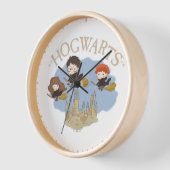 ハリー・ポッター™、ハーマイオニー、ロンがホグワーツを飛ぶ™ 壁時計 (傾斜)