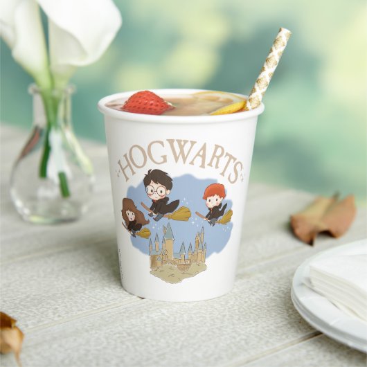 ハリー・ポッター™、ハーマイオニー、ロンがホグワーツを飛ぶ™ 紙コップ (インサイチュ)