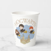 ハリー・ポッター™、ハーマイオニー、ロンがホグワーツを飛ぶ™ 紙コップ (正面)
