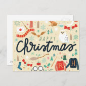 ハリー・ポッター | フェスティブ アイコンと一緒に楽しいクリスマス シーズンポストカード (正面/裏面)