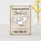 ハリー・ポッター |ヘドウィッグ卒業 カード (黄色い花)