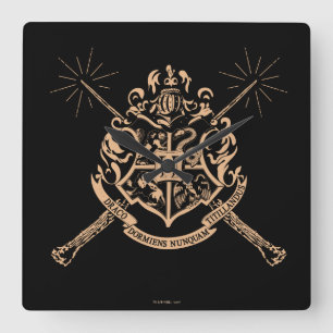 ハリー・ポッター  ホグワーツがクロスワンズクレスト スクエア壁時計