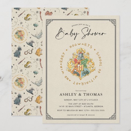 ハリー・ポッター | ホグワーツの紋章 ベビーシャワー 招待状 (正面/裏面)