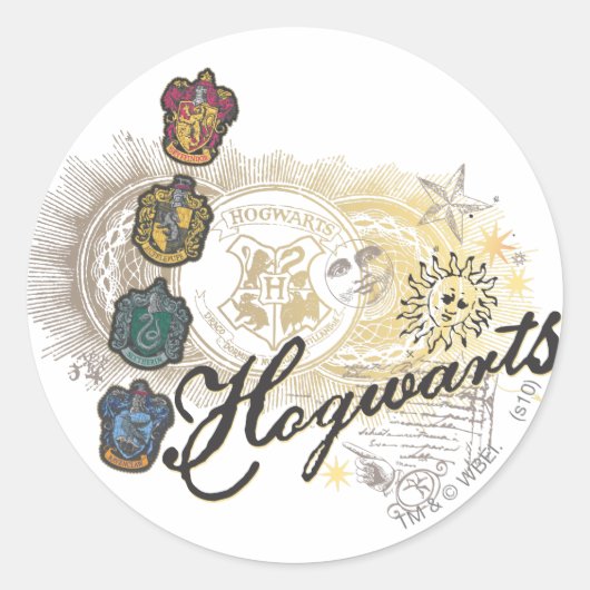 ハリー・ポッター |ホグワーツハウス – フルカラー ラウンドシール (正面)