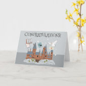 ハリー・ポッター ホグワーツ城おめでとうございます カード (黄色い花)