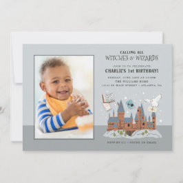 ハリー・ポッター | ホグワーツ城 1歳の誕生日写真 招待状