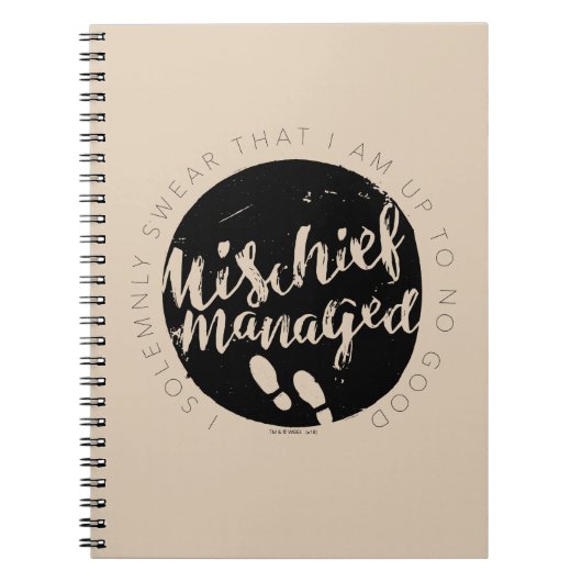 ハリー・ポッター |マラウダー地図チャームタイポグラフィ ノートブック (正面)