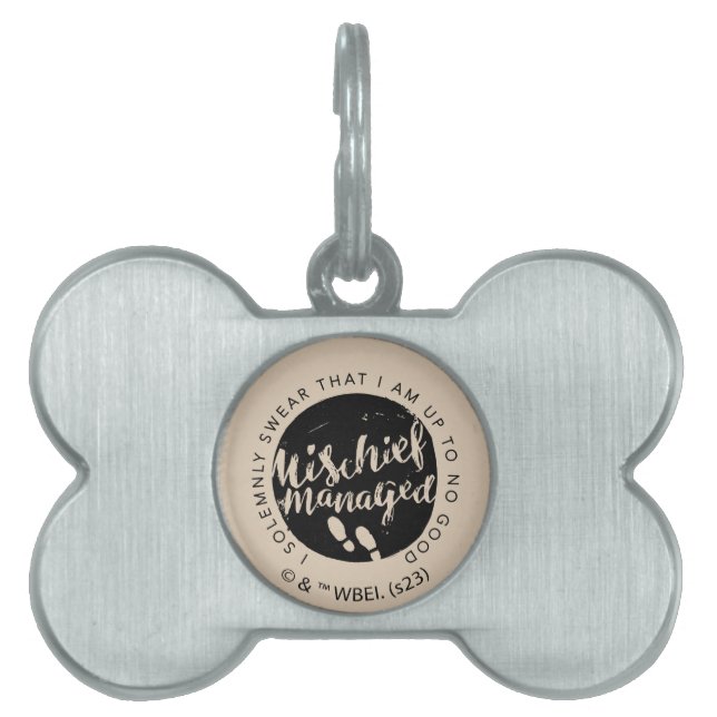 ハリー・ポッター |マラウダー地図チャームタイポグラフィ ペットネームタグ (正面)