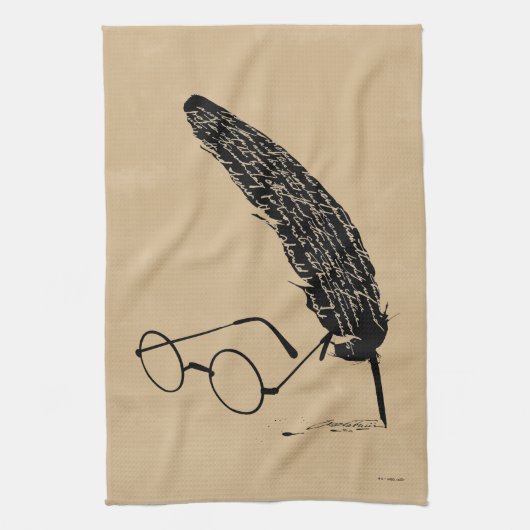 ハリー・ポッター |メガネとクイル キッチンタオル (縦)