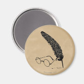 ハリー・ポッター |メガネとクイル マグネット (正面/裏面)