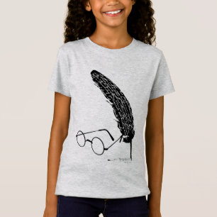 ハリー・ポッター  メガネとクイル Tシャツ