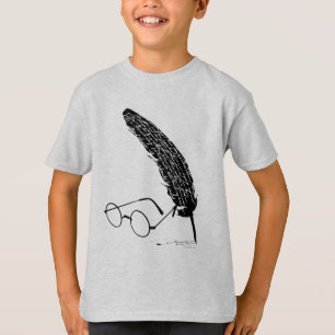ハリー・ポッター メガネとクイル Tシャツ