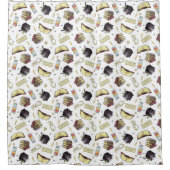 ハリー・ポッター™ 呪文&本の模様 シャワーカーテン (正面)