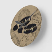 ハリー・ポッター |悪質なMANAGED™マップ機器シンボル ラウンド壁時計 (傾斜)