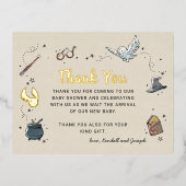 ハリー・ポッター |赤ちゃんシャワーありがとう 箔招待状ポストカード (正面)