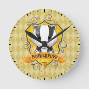 ハリー・ポッター   魅力的 HUFFLEPUFH™ Crest ラウンド壁時計