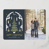 ハリー・ポッター™魔法のクリスマスツリー 箔シーズンカード (正面)