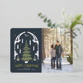 ハリー・ポッター™魔法のクリスマスツリー 箔シーズンカード (立ち正面)