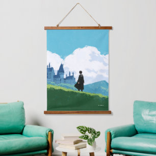 ハリー・ポッター™ 魔法学校ホグワーツ™城を遠くから眺める 吊り下げ型タペストリー